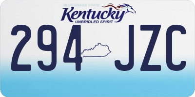 KY license plate 294JZC