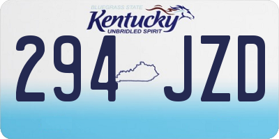 KY license plate 294JZD