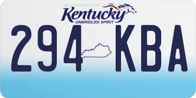 KY license plate 294KBA