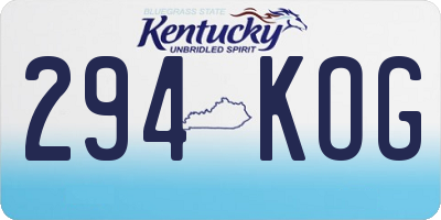 KY license plate 294KOG