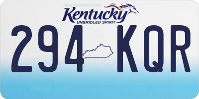 KY license plate 294KQR