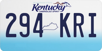 KY license plate 294KRI