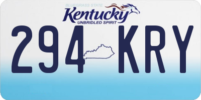 KY license plate 294KRY