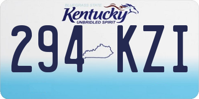 KY license plate 294KZI