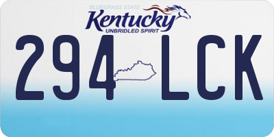 KY license plate 294LCK