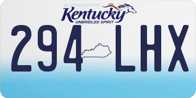KY license plate 294LHX
