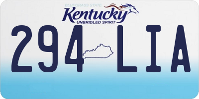 KY license plate 294LIA