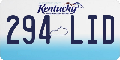 KY license plate 294LID