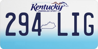 KY license plate 294LIG