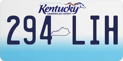 KY license plate 294LIH