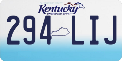 KY license plate 294LIJ