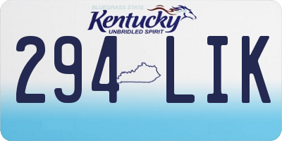 KY license plate 294LIK