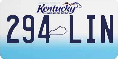 KY license plate 294LIN