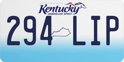 KY license plate 294LIP
