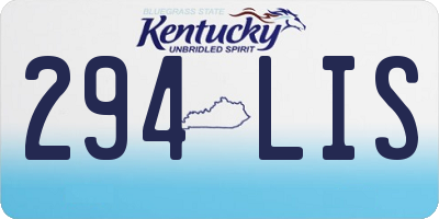 KY license plate 294LIS