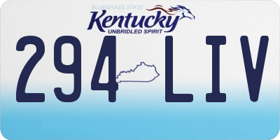 KY license plate 294LIV