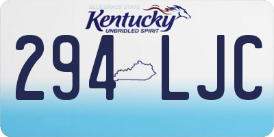 KY license plate 294LJC