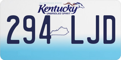 KY license plate 294LJD