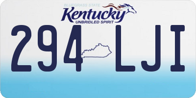KY license plate 294LJI