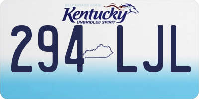 KY license plate 294LJL