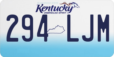 KY license plate 294LJM