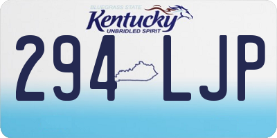 KY license plate 294LJP