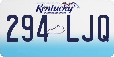 KY license plate 294LJQ