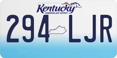 KY license plate 294LJR