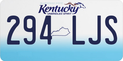 KY license plate 294LJS