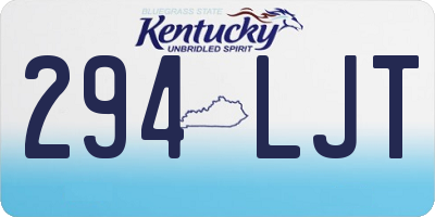 KY license plate 294LJT