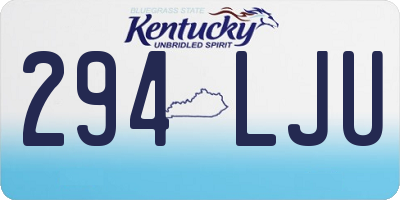 KY license plate 294LJU