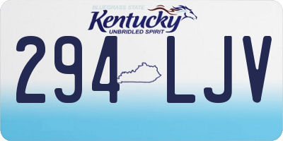 KY license plate 294LJV
