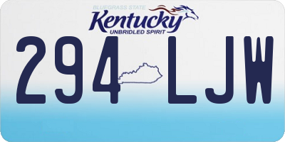 KY license plate 294LJW
