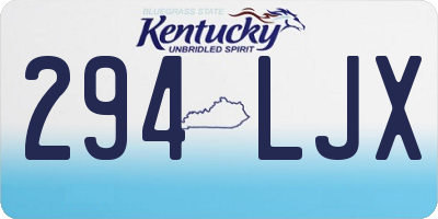 KY license plate 294LJX