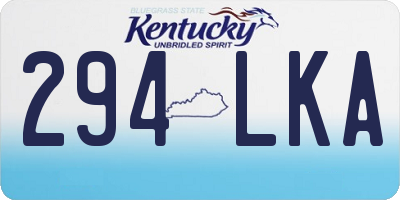 KY license plate 294LKA
