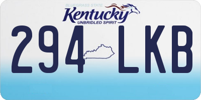 KY license plate 294LKB