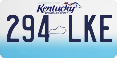 KY license plate 294LKE