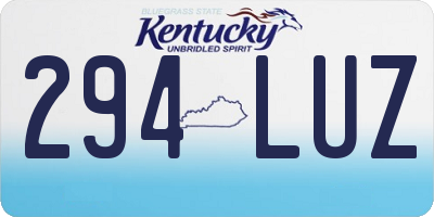 KY license plate 294LUZ