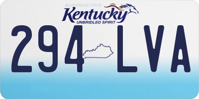 KY license plate 294LVA