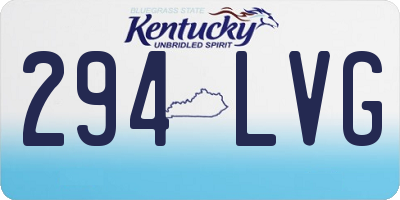 KY license plate 294LVG