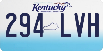 KY license plate 294LVH