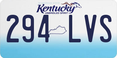 KY license plate 294LVS