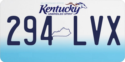 KY license plate 294LVX