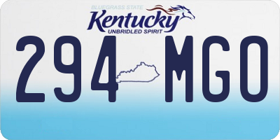 KY license plate 294MGO