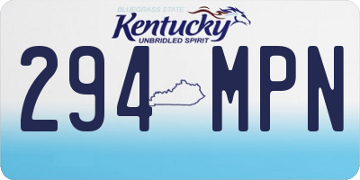 KY license plate 294MPN