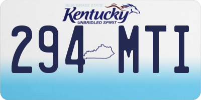 KY license plate 294MTI