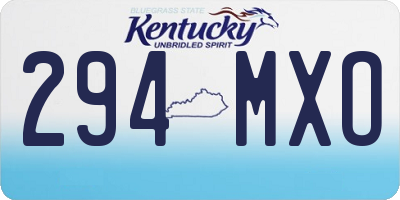 KY license plate 294MXO