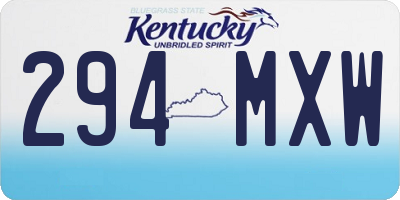 KY license plate 294MXW