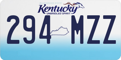 KY license plate 294MZZ