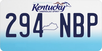 KY license plate 294NBP